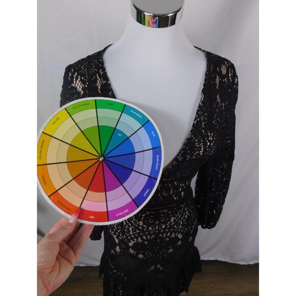 BB Dakota 0 Black Lace Plunge V-Neck Mini Dress - Picture 9 of 12